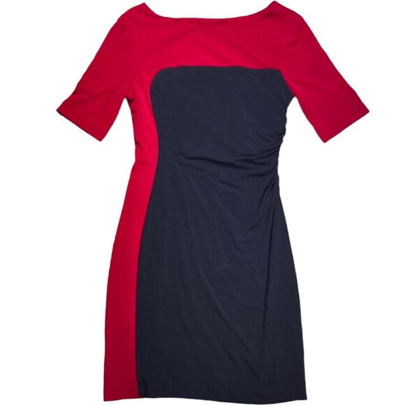 90s Vintage Black and Red Square Neck Mini Dress - Picture 2 of 4